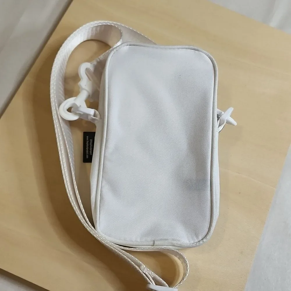 White Crossbody Bag Purse Canvas Zipper Crossbody Adjustable Equality LBGTQ New - Picture 3 of 5